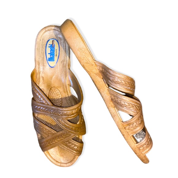 Vintage Okabashi Classic Women Tan Slide Sandals - Picture 9 of 12